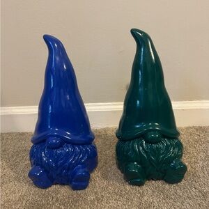 GardenHD Outdoors Ceramic Gnome - Blue, Green